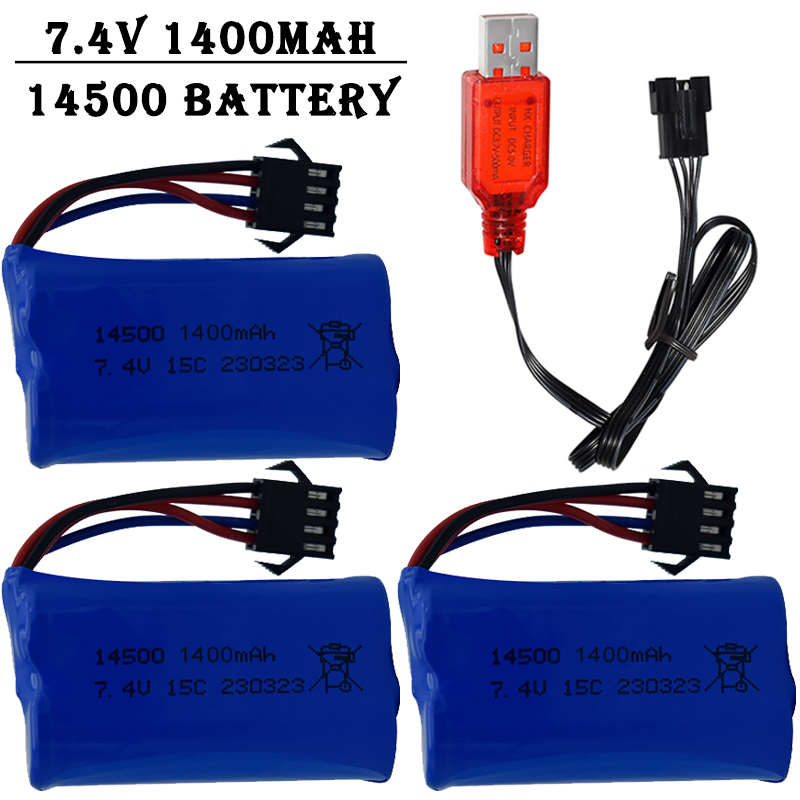 Balance Charger Rc - 7.4V 1400mAh 14500 Lityum İyon Pil/SM4P