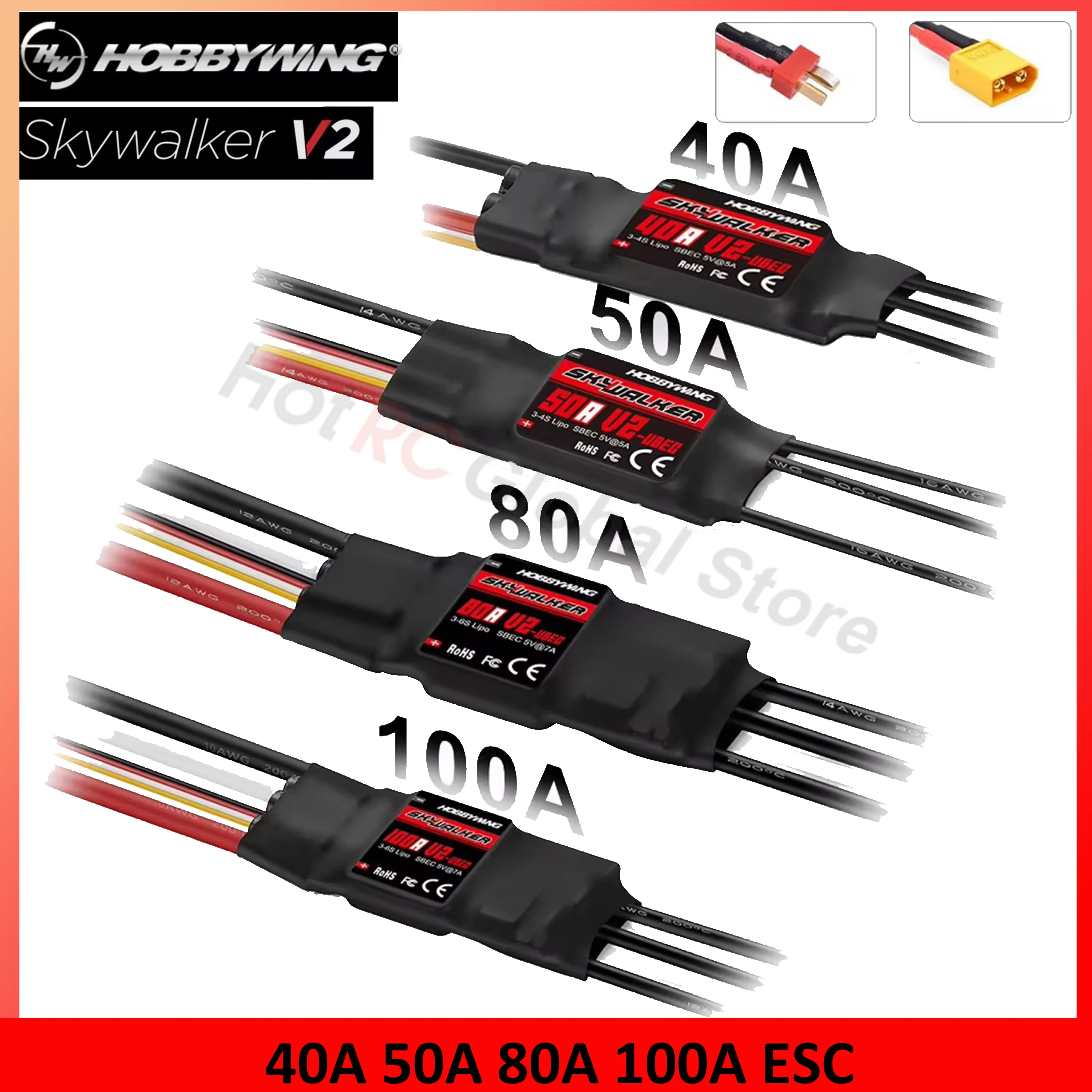 Brushed Drone Motor - HOBBYWING Skywalker V2 serisi 40A 50A