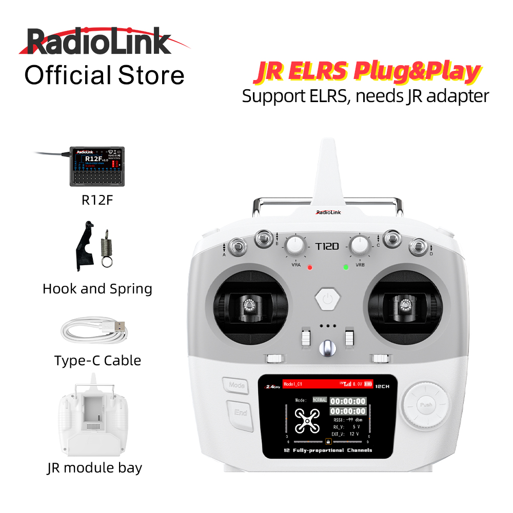 Radio Transmitter 2.4Ghz - RadioLink T12D JR Modülü, 12 Kanal,