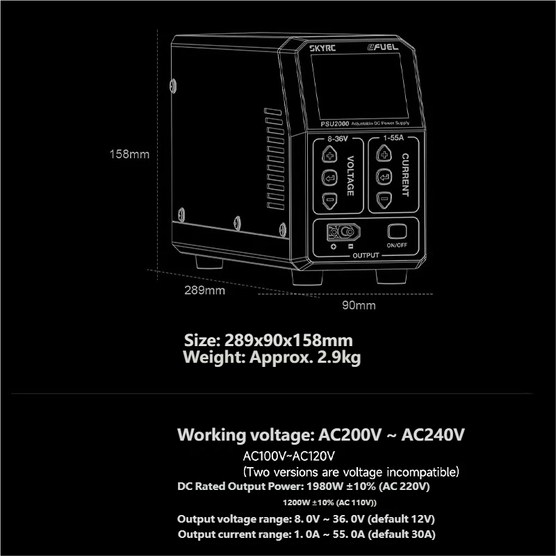 SKYRC PSU2000 1980W Ayarlanabi - Rc Drone incelemesi ve fiyatı