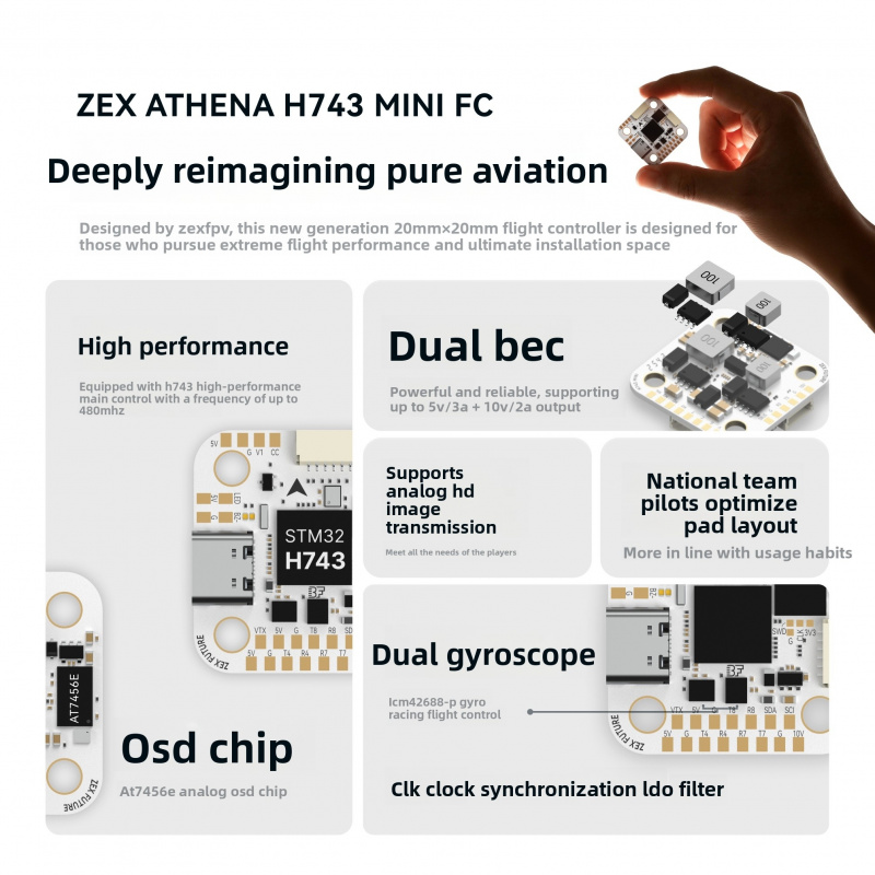 ZEX ATHENA H743 Mini Uçuş Kont - Betaflight Fc incelemesi ve fiyatı