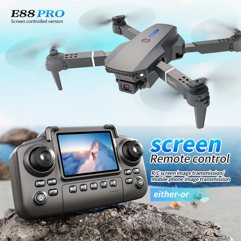 Profesyonel E88 PRO Drone, Ekr - Brushed Drone Motor incelemesi ve fiyatı
